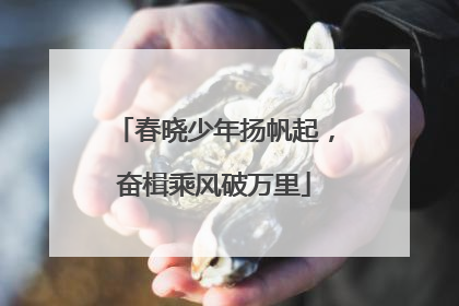 春晓少年扬帆起，奋楫乘风破万里