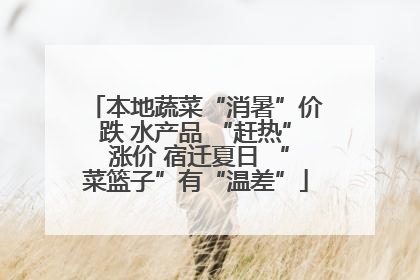 本地蔬菜“消暑”价跌 水产品 “赶热” 涨价 宿迁夏日 “菜篮子”有“温差”