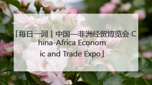 每日一词｜中国—非洲经贸博览会 China-Africa Economic and Trade Expo