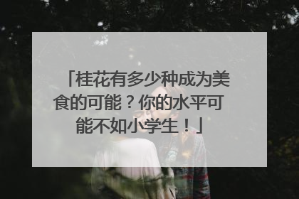 桂花有多少种成为美食的可能？你的水平可能不如小学生！