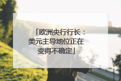欧洲央行行长：美元主导地位正在变得不确定