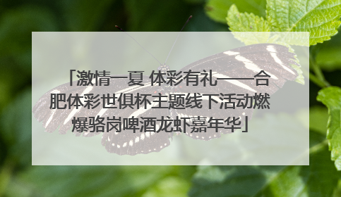 激情一夏 体彩有礼——合肥体彩世俱杯主题线下活动燃爆骆岗啤酒龙虾嘉年华