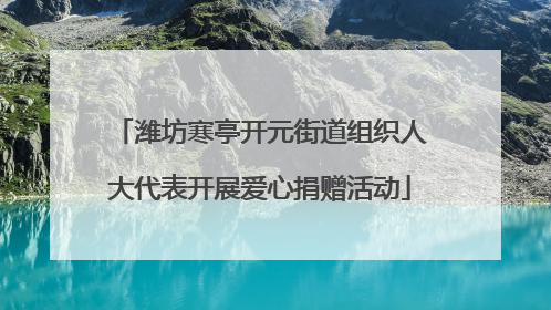 潍坊寒亭开元街道组织人大代表开展爱心捐赠活动