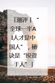 潮评丨“全球一半AI人才是中国人”，秘诀是“投资于人”