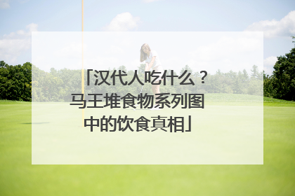 汉代人吃什么？马王堆食物系列图中的饮食真相