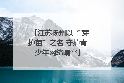江苏扬州以“i芽护苗”之名 守护青少年网络晴空