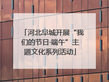 河北阜城开展“我们的节日·端午”主题文化系列活动