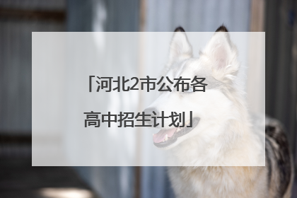 河北2市公布各高中招生计划