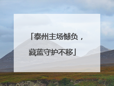 泰州主场憾负，藏蓝守护不移