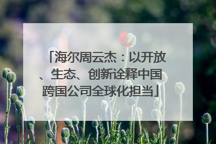 海尔周云杰：以开放、生态、创新诠释中国跨国公司全球化担当