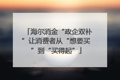 海尔消金“政企双补”让消费者从“想要买”到“买得起”