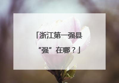 浙江第一强县“强”在哪？