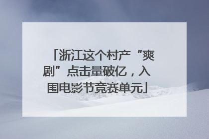浙江这个村产“爽剧”点击量破亿，入围电影节竞赛单元