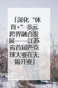深化“体育+”多元跨界融合发展——江苏省首届匹克球大赛在无锡开赛