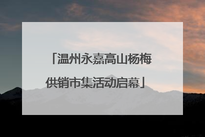 温州永嘉高山杨梅供销市集活动启幕