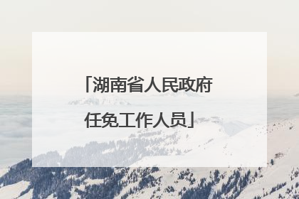 湖南省人民政府任免工作人员