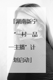 湖南新宁“一村一品一主播”计划启动