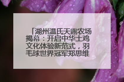 湖州温氏天露农场揭幕：开启中华土鸡文化体验新范式，羽毛球世界冠军郑思维助力品牌兴农