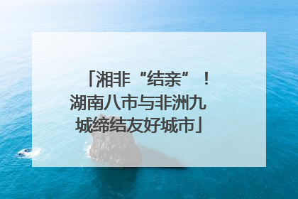 湘非“结亲”！湖南八市与非洲九城缔结友好城市