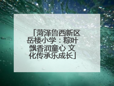 菏泽鲁西新区岳楼小学：粽叶飘香润童心 文化传承乐成长