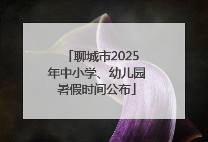 聊城市2025年中小学、幼儿园暑假时间公布