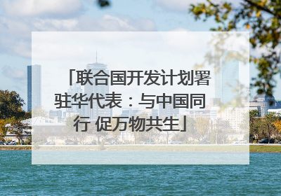 联合国开发计划署驻华代表：与中国同行 促万物共生