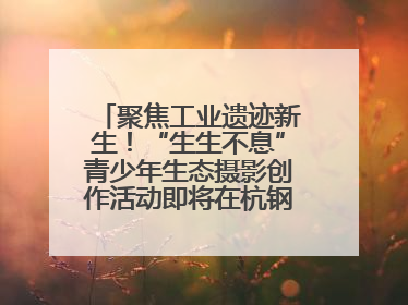 聚焦工业遗迹新生！“生生不息”青少年生态摄影创作活动即将在杭钢公园启动