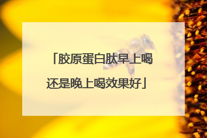 胶原蛋白肽早上喝还是晚上喝效果好