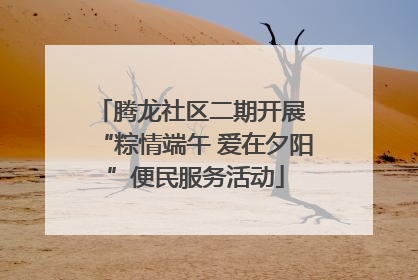 腾龙社区二期开展 “粽情端午 爱在夕阳”便民服务活动