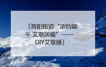 舞阳街道“浓情端午 艾草送福”——DIY艾草捶
