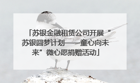 苏银金融租赁公司开展“苏银圆梦计划——童心向未来”微心愿捐赠活动