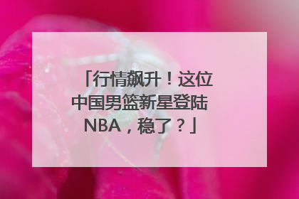 行情飙升！这位中国男篮新星登陆NBA，稳了？