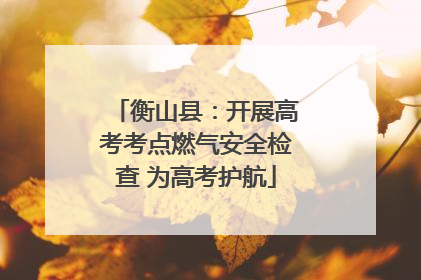 衡山县：开展高考考点燃气安全检查 为高考护航