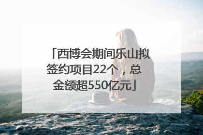 西博会期间乐山拟签约项目22个，总金额超550亿元