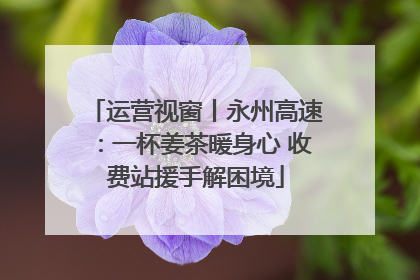 运营视窗丨永州高速：一杯姜茶暖身心 收费站援手解困境
