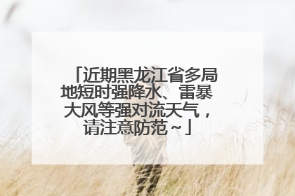近期黑龙江省多局地短时强降水、雷暴大风等强对流天气，请注意防范～