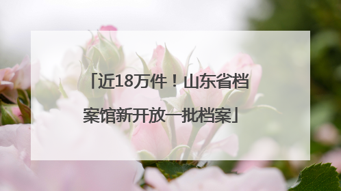 近18万件！山东省档案馆新开放一批档案