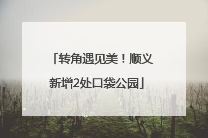 转角遇见美！顺义新增2处口袋公园