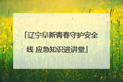 辽宁阜新青春守护安全线 应急知识进讲堂