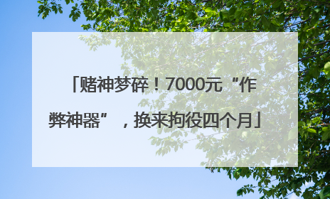 赌神梦碎！7000元“作弊神器”，换来拘役四个月