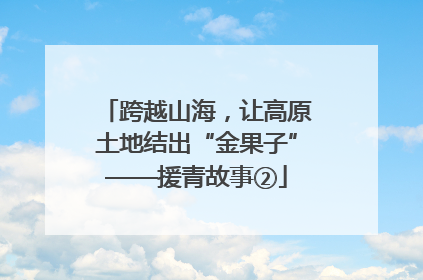 跨越山海，让高原土地结出“金果子”——援青故事②