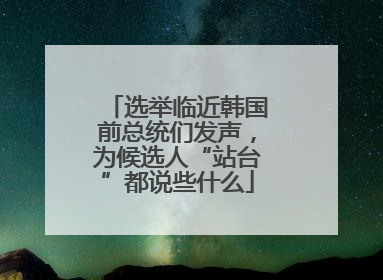 选举临近韩国前总统们发声，为候选人“站台”都说些什么