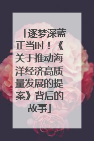 逐梦深蓝正当时！《关于推动海洋经济高质量发展的提案》背后的故事