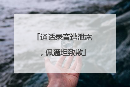 通话录音遭泄露，佩通坦致歉