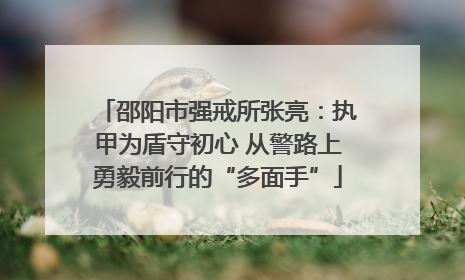 邵阳市强戒所张亮：执甲为盾守初心 从警路上勇毅前行的“多面手”