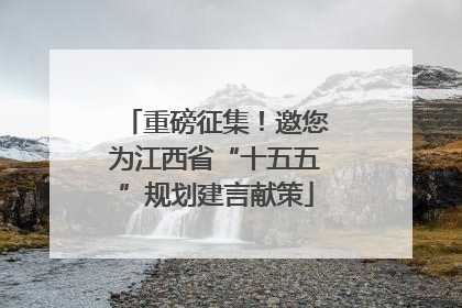 重磅征集！邀您为江西省“十五五”规划建言献策