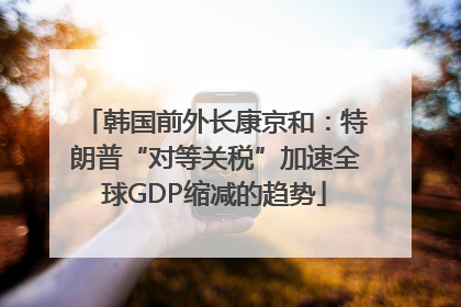 韩国前外长康京和：特朗普“对等关税”加速全球GDP缩减的趋势