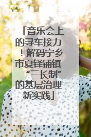 音乐会上的寻车接力！解码宁乡市夏铎铺镇“三长制”的基层治理新实践