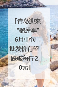 青岛迎来“榴莲季” 6月中旬批发价有望跌破每斤20元