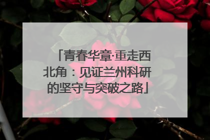 青春华章·重走西北角：见证兰州科研的坚守与突破之路